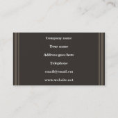 Carte De Visite Bandes taupe monogramme (Dos)