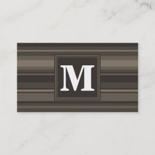 Carte De Visite Bandes taupe monogramme