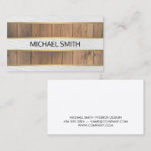 Carte De Visite Bandes texturées en or de bois (Devant / Derrière)