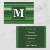 Carte De Visite Bandes vertes monogrammes (Devant / Derrière)