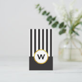 Carte De Visite Bandes verticales Monogrammes Élégantes (Debout devant)