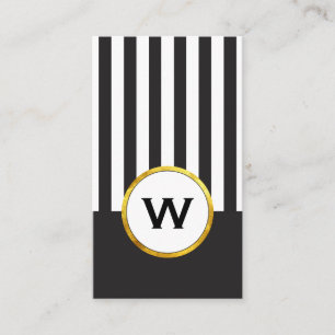 Carte De Visite Bandes verticales Monogrammes Élégantes