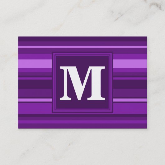 Carte De Visite Bandes violettes monogrammes (Devant)