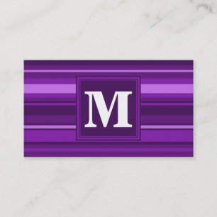 Carte De Visite Bandes violettes monogrammes