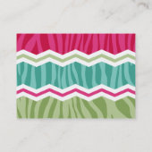 Carte De Visite Bandes zébrées à la menthe, au vert et au rose mag (Dos)