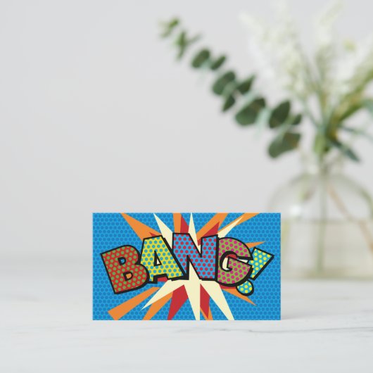 Carte De Visite BANG Fun Retro Comic Book (Debout devant)