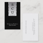 Carte De Visite Bannière argentée (Devant / Derrière)