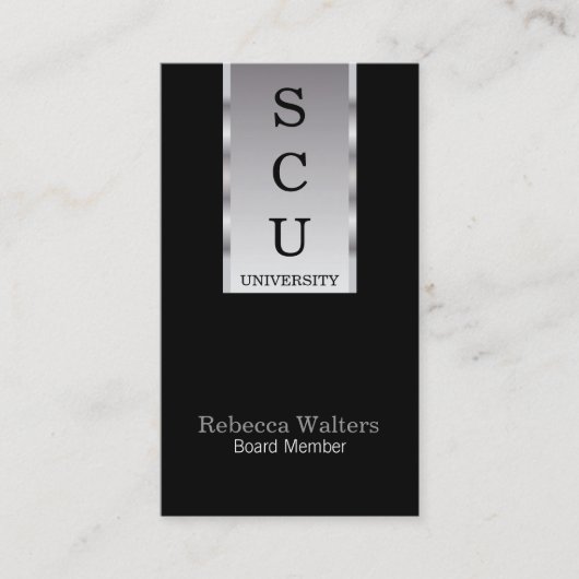 Carte De Visite Bannière argentée (Devant)