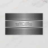 Carte De Visite Bannière argentée | Maillage perforé en argent mét (Dos)