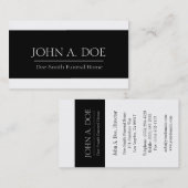 Carte De Visite Bannière blanche/noire de directeur des pompes (Devant / Derrière)