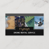 Carte De Visite Bannière Collage de drones, Pilote de drone (Devant)