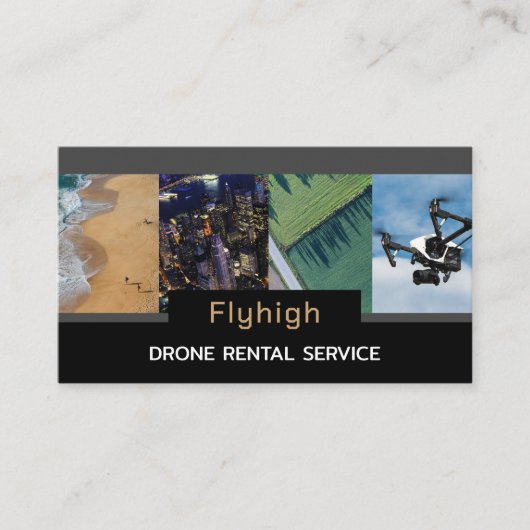 Carte De Visite Bannière Collage de drones, Pilote de drone (Devant)