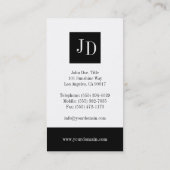 Carte De Visite Bannière de blanc de YourJobTitle (Dos)