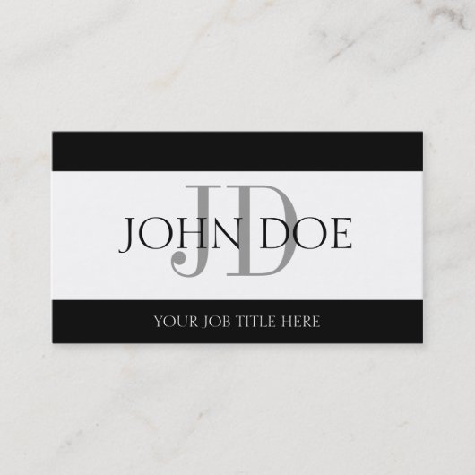 Carte De Visite Bannière de blanc de YourJobTitle (Devant)