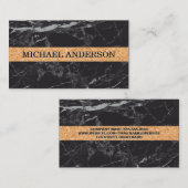 Carte De Visite Bannière de liège | Marbre noir (Devant / Derrière)