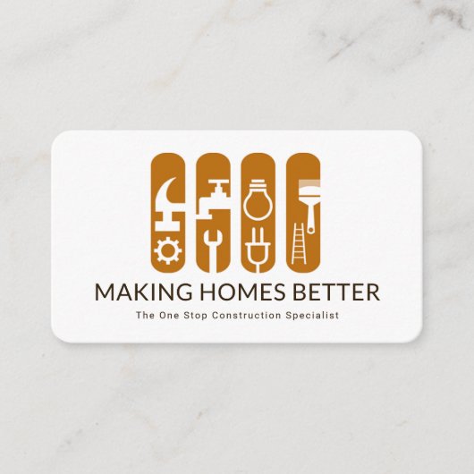 Carte De Visite Bannière des outils de bricolage de construction (Devant)