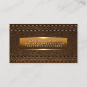 Carte De Visite Bannière en cuir métallique brillante (Dos)