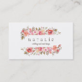 Carte De Visite Bannière florale d'aquarelle rustique (Devant)