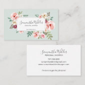 Carte De Visite Bannière florale personnelle de l'acheteur (Devant / Derrière)