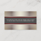 Carte De Visite Bannière gris argenté foncé métallique (Dos)