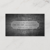 Carte De Visite Bannière métallique argentée | Grungy Scratched Me (Dos)