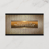 Carte De Visite Bannière métallique brillante | Lignes d'or (Dos)