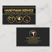 Carte De Visite Bannière or Creative Handyman Outils Entrepreneur (Devant / Derrière)
