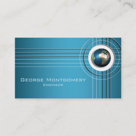 Carte De Visite Bannière professionnelle Blue World (Devant)