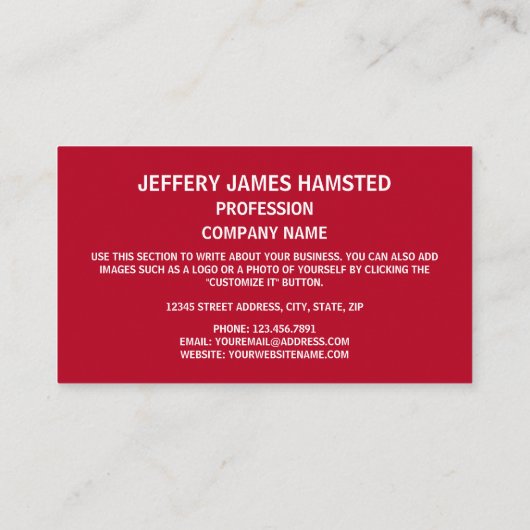 Carte De Visite Bannière royale écossaise, Écosse (Dos)