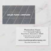Carte De Visite Banque commerciale de panneau solaire (Devant / Derrière)
