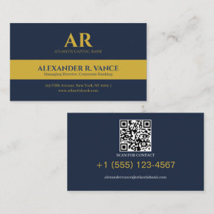 Carte De Visite Banque d'entreprise à rayure dorée