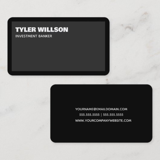 Carte De Visite Banquier de placement (Devant / Derrière)