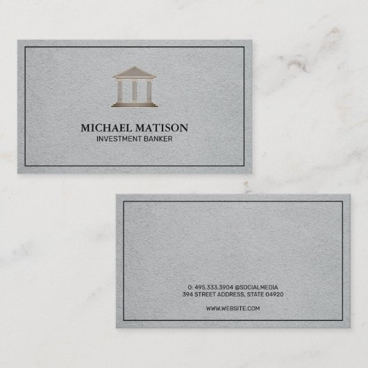 Carte De Visite Banquier de placement | Institution (Devant / Derrière)