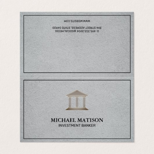 Carte De Visite Banquier de placement | Institution (Extérieur déplié)
