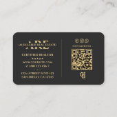 Carte De Visite Banquier immobilier Immobilier Gris moderne (Dos)