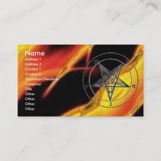 Carte De Visite Baphomet Fire (Devant)