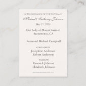 Carte De Visite Baptism Blessed Mother & Child Remembrance (Dos)