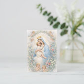 Carte De Visite Baptism Blessed Mother & Child Remembrance (Debout devant)