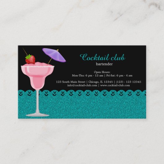 Carte De Visite Bar à cocktails (Devant)