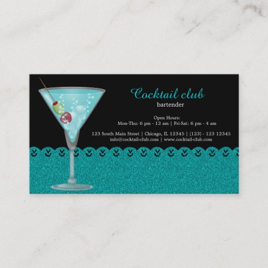 Carte De Visite Bar à cocktails (Devant)