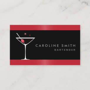Carte De Visite Bar à cocktails moderne et élégant à la martin