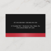 Carte De Visite Bar à cocktails moderne et élégant à la martini (Dos)