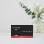 Carte De Visite Bar à cocktails moderne et élégant à la martini (Debout devant)