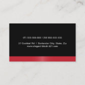 Carte De Visite Bar à cocktails moderne et élégant à la martini (Dos)