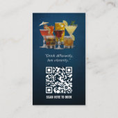 Carte De Visite Bar à cocktails Professional | bleu foncé (Dos)