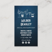 Carte De Visite Bar à cocktails Professional | bleu foncé (Devant)