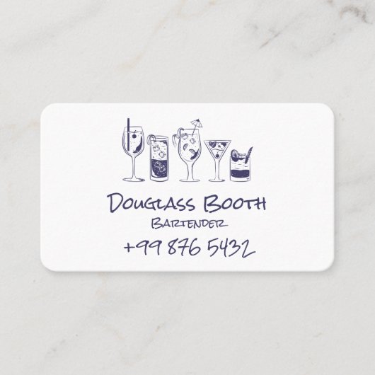 Carte De Visite Bar à cocktails Professional | Bus noir moderne (Devant)