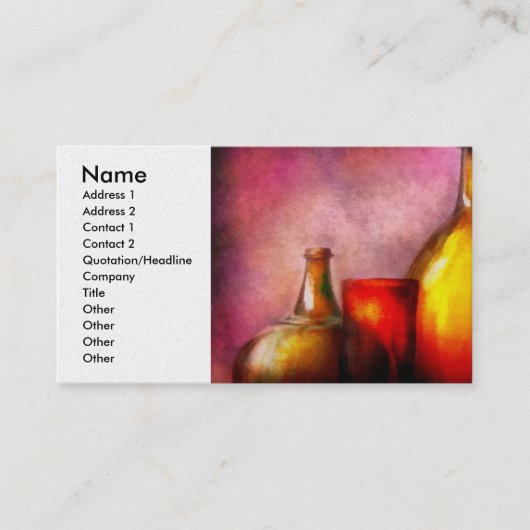 Carte De Visite Bar - Bouteilles - Une vie de bouteilles (Devant)