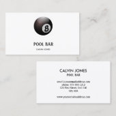 Carte De Visite Bar de piscine à huit boules blanc (Devant / Derrière)