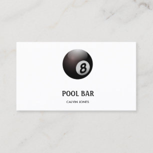 Carte De Visite Bar de piscine à huit boules blanc
